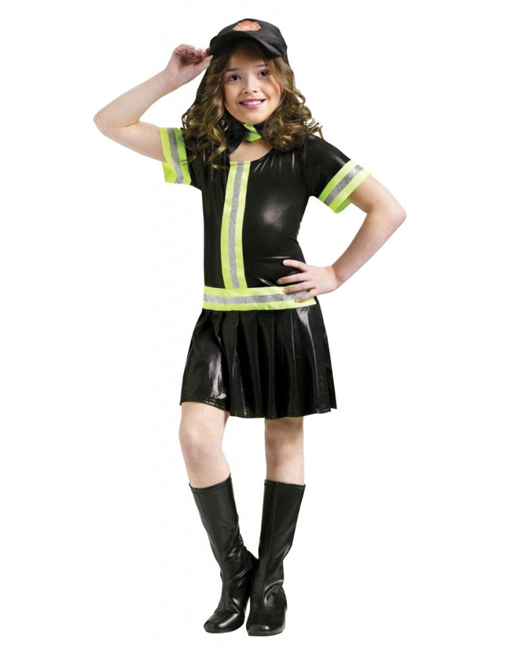 FIRE CHIEF COSTUME GIRLS MEDIUM SIZE 8-10