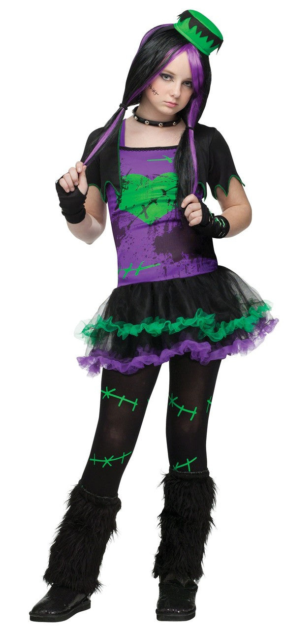FUNKIE FRANKIE TEEN JUNIORS COSTUME SIZE 0-9 PURPLE GREEN