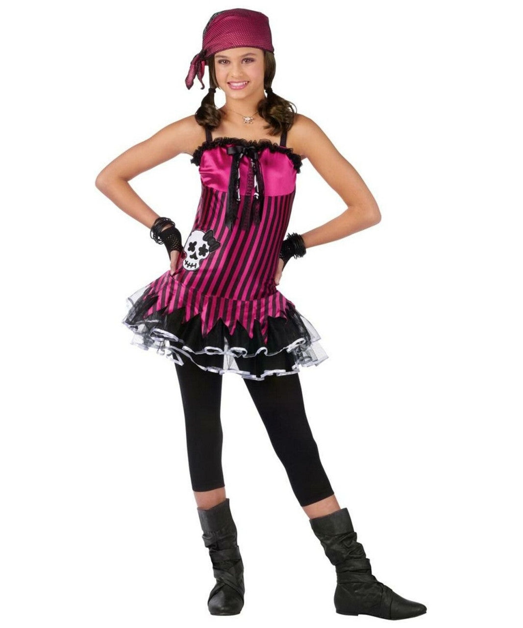 ROCKIN SKULL PIRATE COSTUME SIZE LARGE 12-14