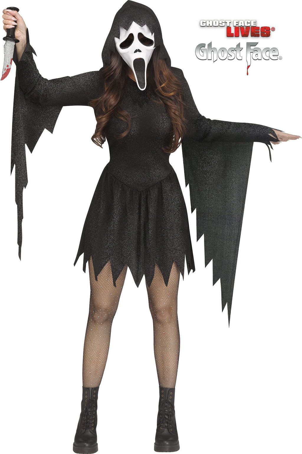 Black Glitter Ghost Face® - Adult