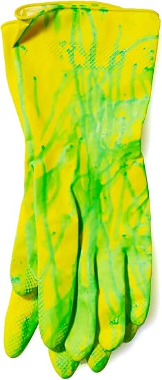 Zombie BioHazard Green Ooze Rubber Gloves