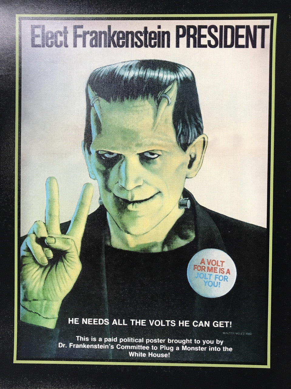 Elect Frankenstein President canvas print 17"x22"
