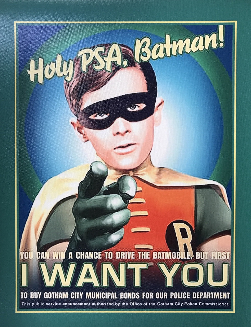 ROBIN  HOLY PSA BATMAN  CANVAS PRINT 17x22
