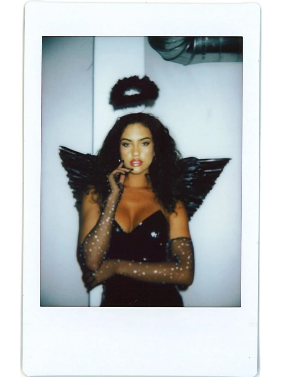 Feather Angel Wings & Halo Accessory Kit (BLACK)