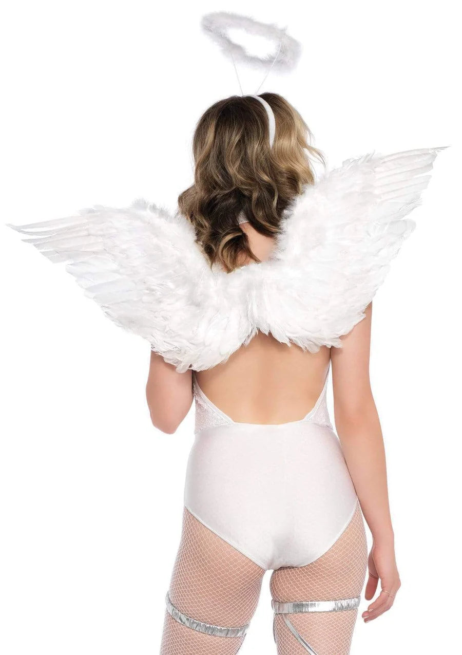 Feather Angel Wings & Halo Accessory Kit (WHITE)