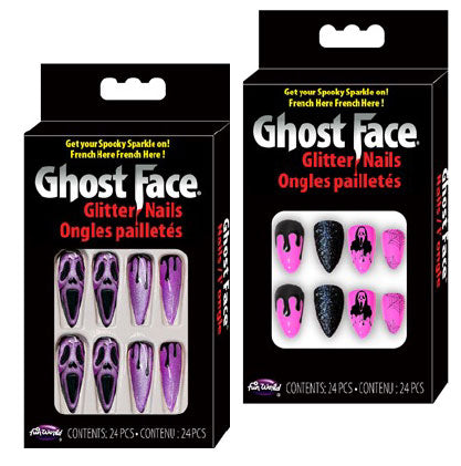 Ghost Face Glitter Press-On Nails Assortment (PURPLE)
