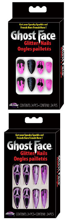 Ghost Face Glitter Press On Nails