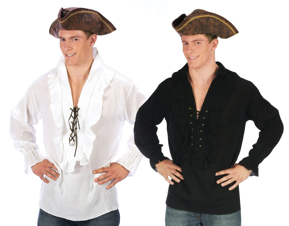 SWASHBUCKLIN PIRATE SHIRT BLACK PLUS SIZE ONE SIZE
