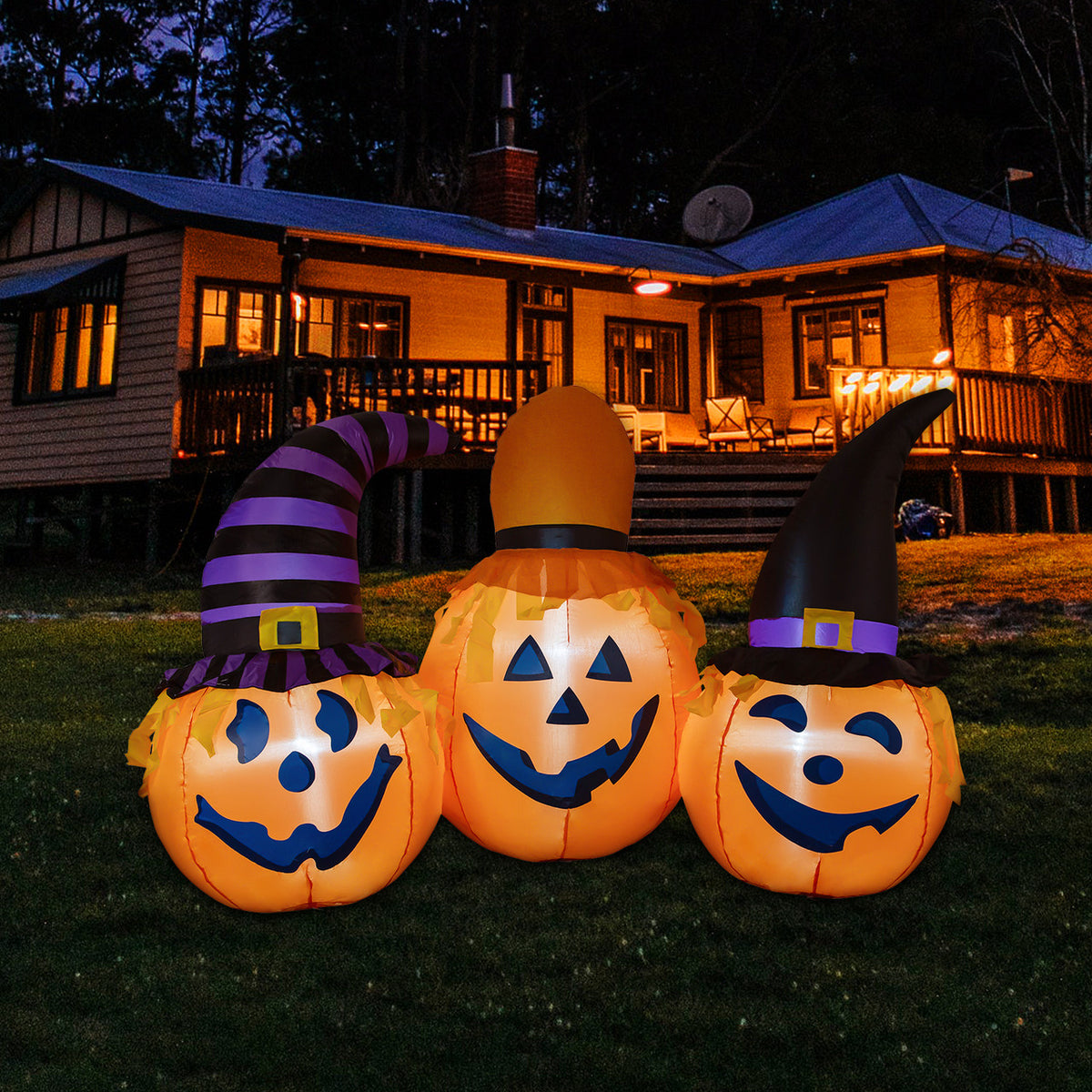 5FT INFLATABLE HALLOWEEN THREE PUMPKINS COMBO