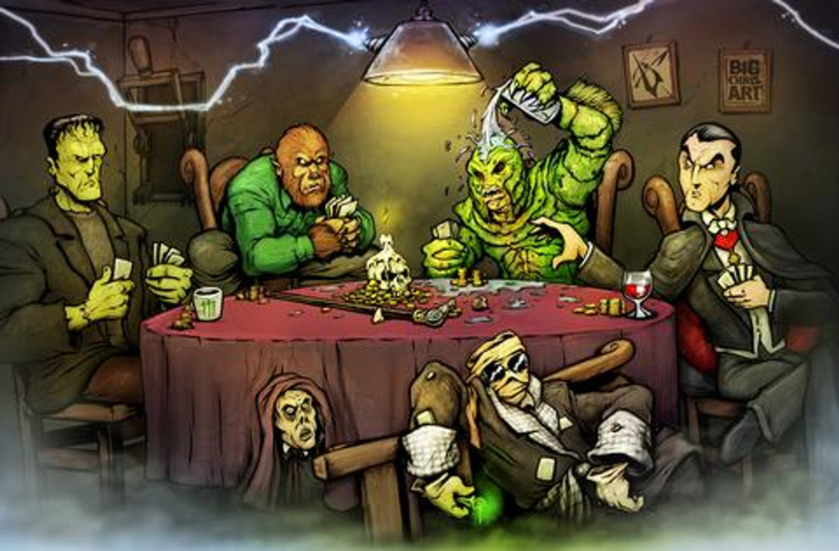 MONSTER PLAYING POKER 14X20 POSTER