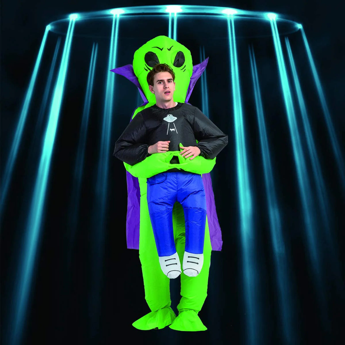 Inflatable Costume for Adults, Halloween Costumes Men Women Alien Holding a Human, Blow Up Costume for Unisex