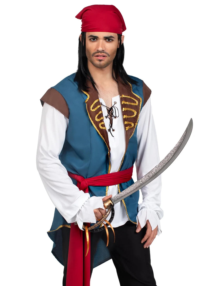 Men's 3 PC Scoundrel Pirate Costume (XL)