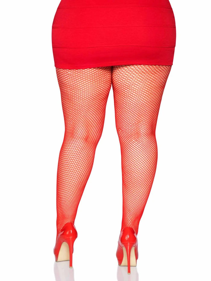 Risa Nylon Fishnet Tights Red Queen