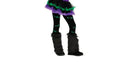 FOOTLESS TIGHTS BLACK WITH GREEN STITCHES