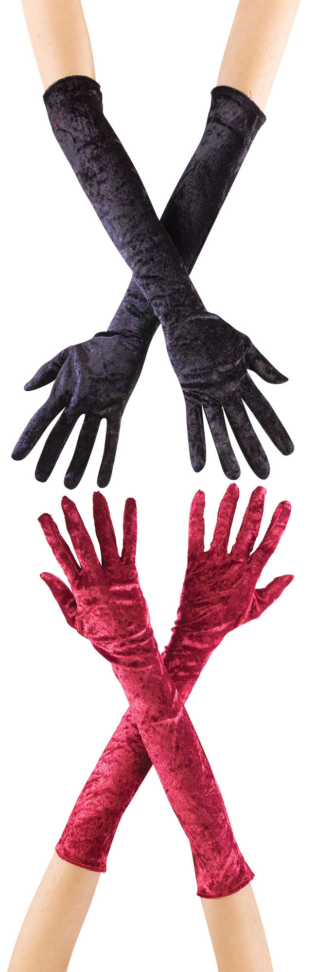 Long Velvet Gloves (BURGUNDY)