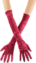 Long Velvet Gloves (BURGUNDY)