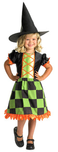 CHECKERED CUTIE GIRLS WITCH COSTUME (SMALL)