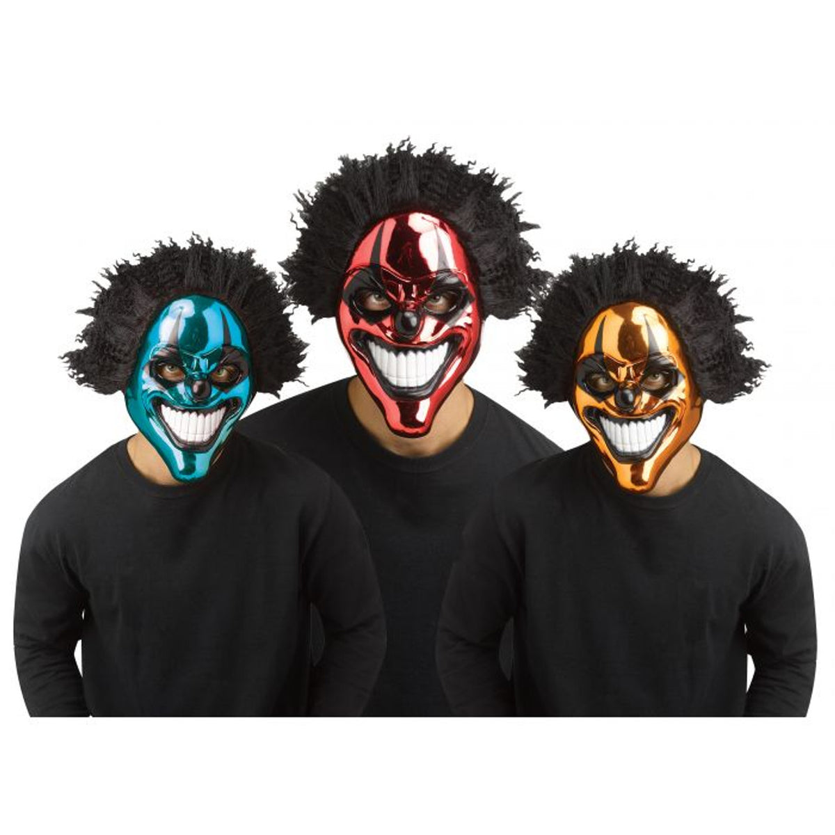 Chrome Evil Clown Mask - Adult