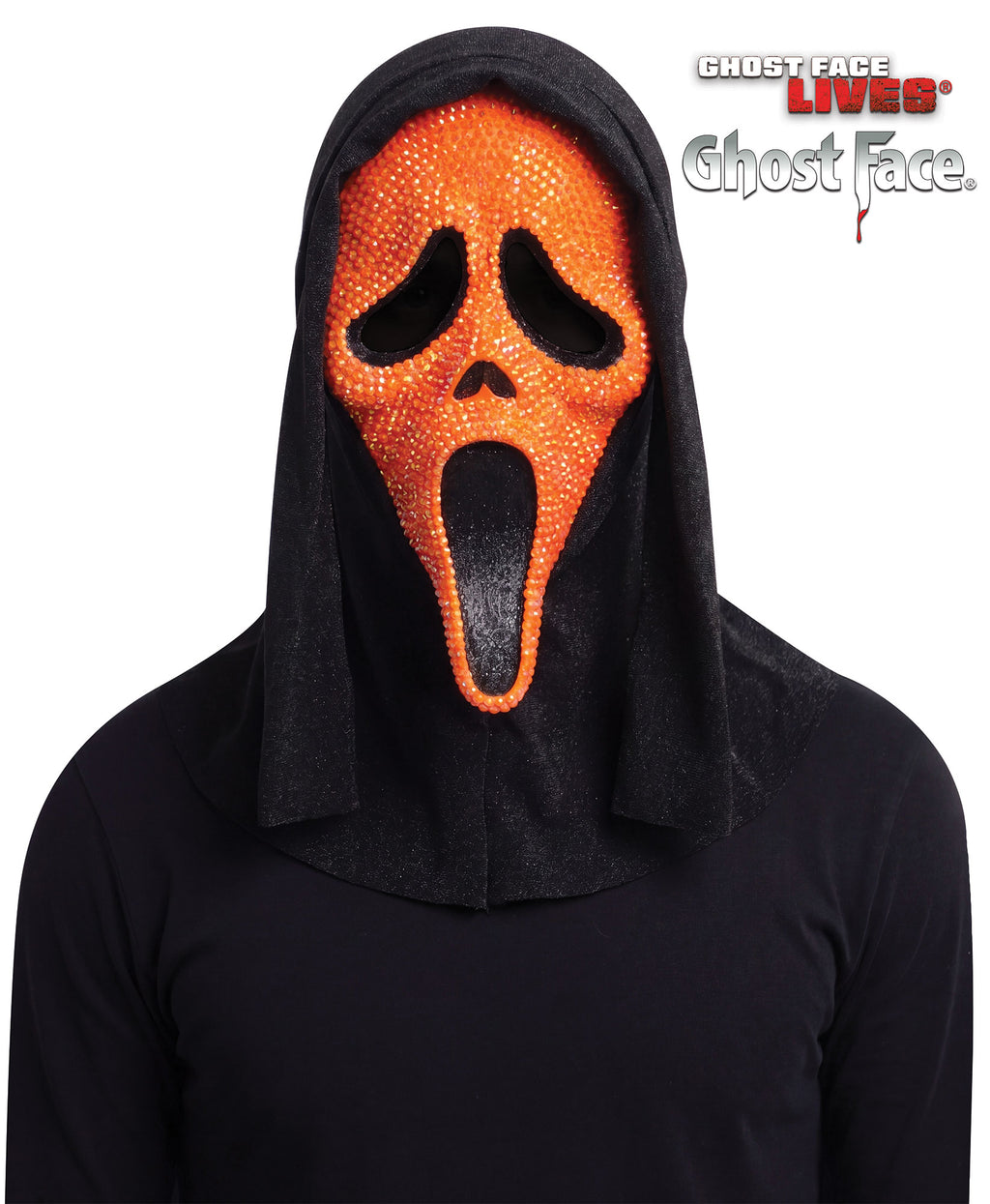 Ghost Face® Orange Bling Mask