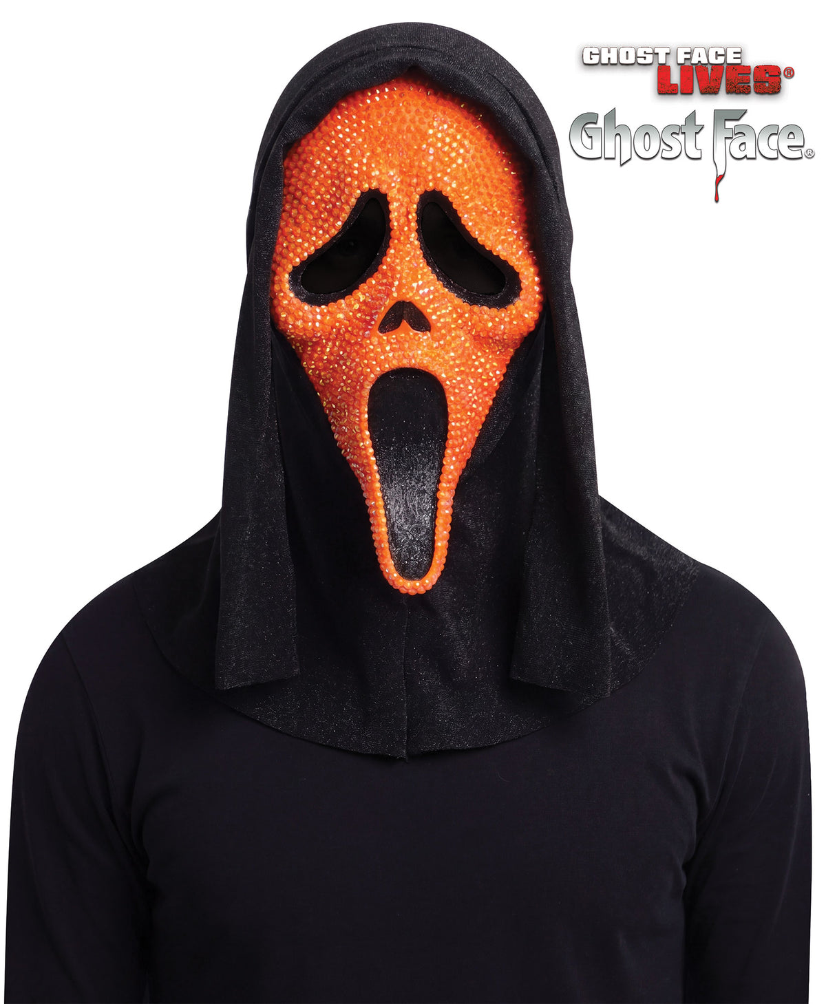 Ghost Face® Orange Bling Mask