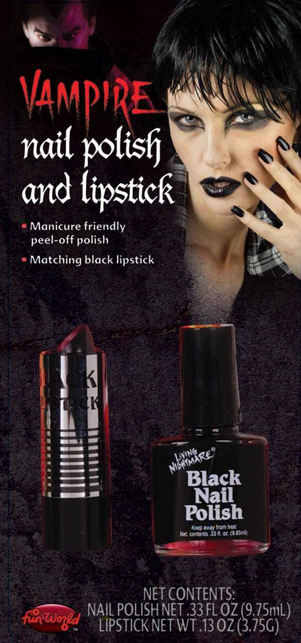 BLACK NAIL POLISH & LIPSTICK