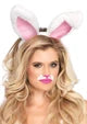 Plush Bunny Rabbit Ears Headband White