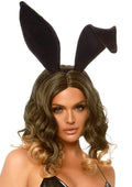 Bendable Velvet Bunny Rabbit Ear Headband (BLACK)