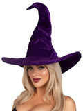 Velvet Ruched Witch Hat Black