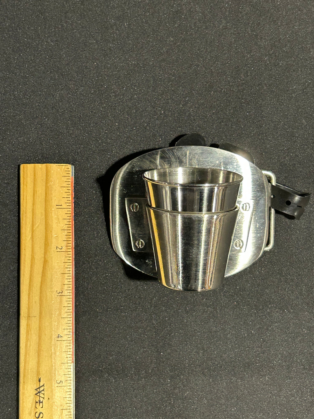 Shot cup belt buckle