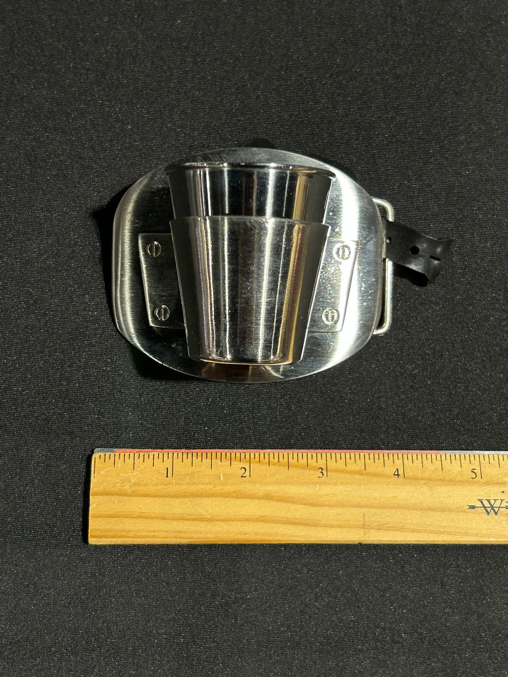 Shot cup belt buckle