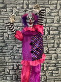 5.7ft Standing Animated Clown With Balloon