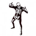 HALLOWEEN MORPHSUIT MENS BLACK SKELETON (LARGE)